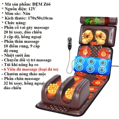 Nệm Massage Toàn Thân + Gối Matxa Cổ Vai Gáy Thảo Dược - Giảm 23% chỉ 1.599.000đ