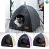 Nệm mèo giữ ấm hình tam giác Cat Cave, vải nhung mềm, chống trượt, phù hợp mùa đông