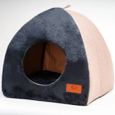 Nệm mèo giữ ấm hình tam giác Cat Cave, vải nhung mềm, chống trượt, phù hợp mùa đông 8