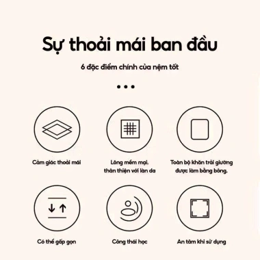 Nệm Topper gấp gọn dày 4-5cm - Tiện lợi cho gia đình, du lịch, văn phòng, còn 272.000₫ 8