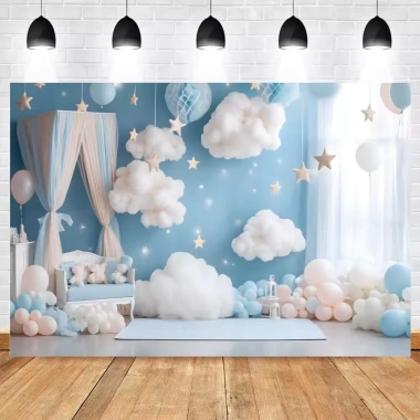 Nền chụp ảnh sinh nhật bé mới - Bánh sinh nhật vui vẻ, phụ kiện studio trang trí tiệc