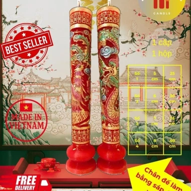 Nến Cưới Đèn Cầy Huỳnh Gia – Thiết Kế Sang Trọng, Giá Ưu Đãi 99.000₫ 3
