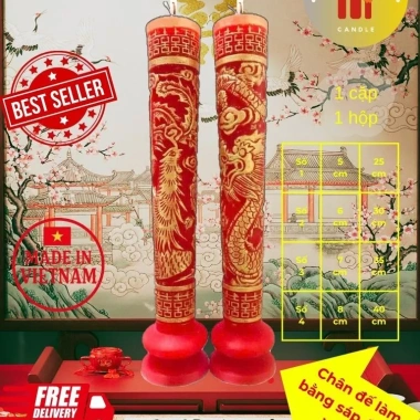 Nến Cưới Đèn Cầy Huỳnh Gia – Thiết Kế Sang Trọng, Giá Ưu Đãi 99.000₫ 4