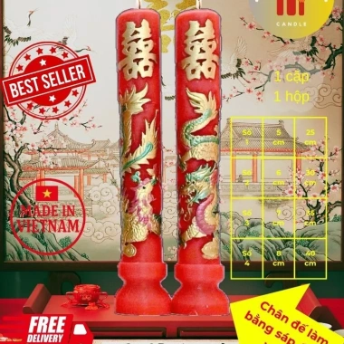 Nến Cưới Đèn Cầy Huỳnh Gia – Thiết Kế Sang Trọng, Giá Ưu Đãi 99.000₫ 5