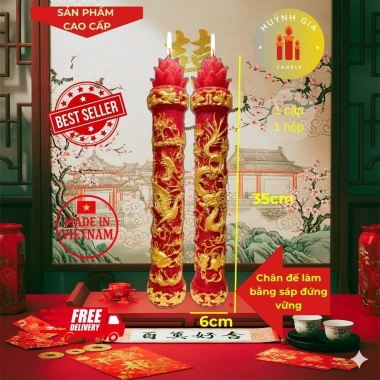 Nến Cưới Đèn Cầy Huỳnh Gia – Thiết Kế Sang Trọng, Giá Ưu Đãi 99.000₫ 9