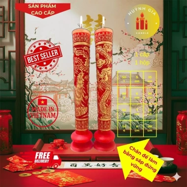 Nến Cưới Đèn Cầy Huỳnh Gia – Thiết Kế Sang Trọng, Giá Ưu Đãi 99.000₫ 10
