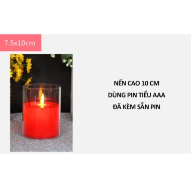 Nến điện tử cốc màu đỏ - Trang trí Tết, ban thờ, cafe, khách sạn, chỉ 31.000₫