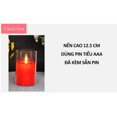 Nến điện tử cốc màu đỏ - Trang trí Tết, ban thờ, cafe, khách sạn, chỉ 31.000₫