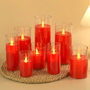 Nến điện tử cốc màu đỏ - Trang trí Tết, ban thờ, cafe, khách sạn, chỉ 31.000₫