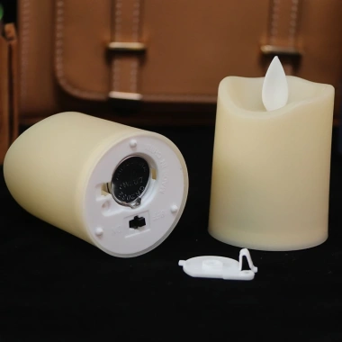 Nến Điện Tử Đường Kính 5cm - Đèn Cầy Pin, Trang Trí Tiệc, Cafe, Giá 30.000đ