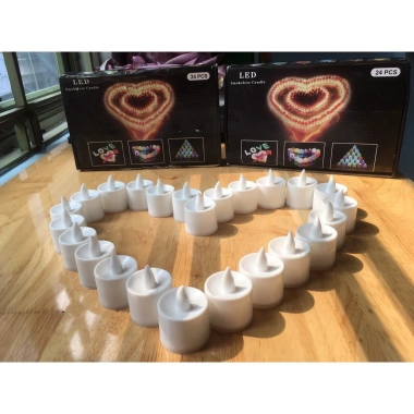 Nến điện tử mini chạy pin, đèn cầy tealight không khói sinh nhật, kèm pin, 5.000đ 2