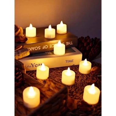 Nến điện tử mini chạy pin, đèn cầy tealight không khói sinh nhật, kèm pin, 5.000đ 4