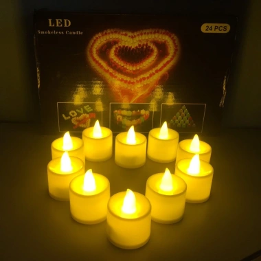 Nến điện tử mini chạy pin, đèn cầy tealight không khói sinh nhật, kèm pin, 5.000đ 5