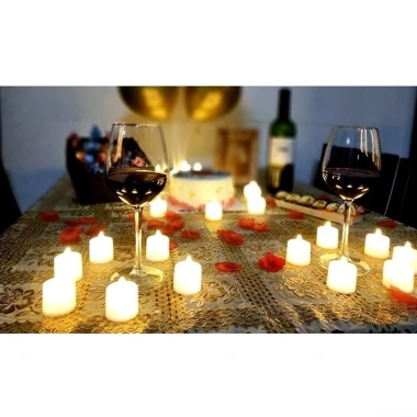 Nến điện tử mini chạy pin, đèn cầy tealight không khói sinh nhật, kèm pin, 5.000đ 6