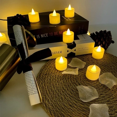 Nến điện tử mini chạy pin, đèn cầy tealight không khói sinh nhật, kèm pin, 5.000đ 9