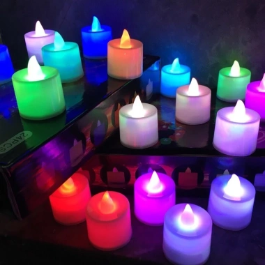 Nến điện tử mini chạy pin, đèn cầy tealight không khói, trang trí sinh nhật - kèm pin, giá 80.000₫