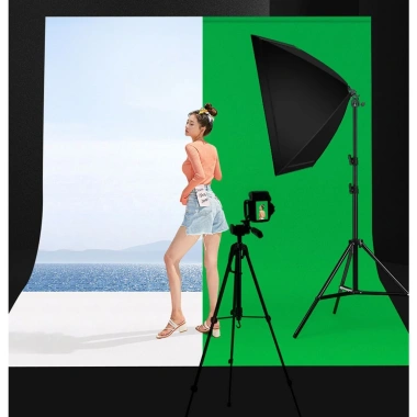 Nền Đứng Photo Studio 2x2m Muslin Xanh Đen Trắng Giá chỉ 135.030 VND