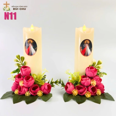 Nến hoa công giáo điện tử cắm điện sài pin - Bán chạy, giá ưu đãi 115.000 VND 6