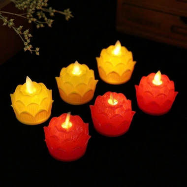 Nến pin hoa sen tim lắc – Trang trí bàn thờ, decor Lễ Tết, giá chỉ 25.000₫ 3