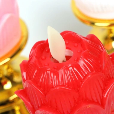 Nến pin hoa sen tim lắc – Trang trí bàn thờ, decor Lễ Tết, giá chỉ 25.000₫ 4