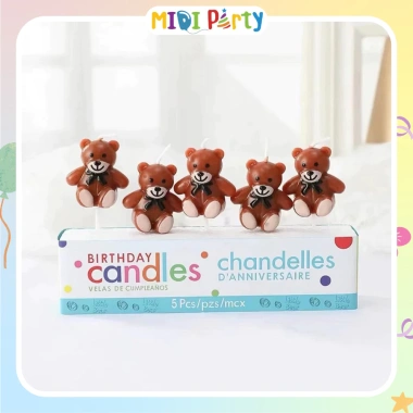 Nến sinh nhật gấu nâu đáng yêu - Đèn cầy ngộ nghĩnh, phụ kiện bánh kem, giá 12.500₫