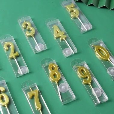 Nến số nhũ sinh nhật - Đèn cầy số trang trí bánh kem giá rẻ 3.300 VND khuyến mãi