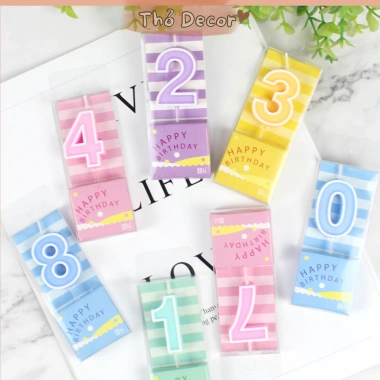 Nến số sinh nhật Pastel xinh xắn - Nến cắm bánh trang trí dễ thương, giảm còn 9.500₫ 2