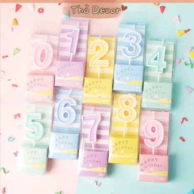 Nến số sinh nhật Pastel xinh xắn - Nến cắm bánh trang trí dễ thương, giảm còn 9.500₫ 7