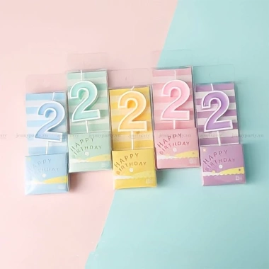 Nến số sinh nhật Pastel xinh xắn - Nến cắm bánh trang trí dễ thương, giảm còn 9.500₫ 14