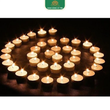 Nến Tealight 100/50 viên - Cháy 2-2,5h, không mùi, không khói, an toàn, dùng lễ Phật, cúng dường, xông tinh dầu - 70.000₫
