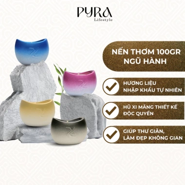 Nến Thơm 100g BST Ngũ Hành - Sáp Thiên Nhiên An Toàn, Thiết Kế Phong Thuỷ Độc Đáo, Quà Tặng và Trang Trí - Pyra Lifestyle