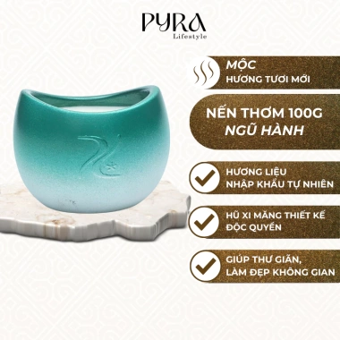 Nến Thơm 100g BST Ngũ Hành - Sáp Thiên Nhiên An Toàn, Thiết Kế Phong Thuỷ Độc Đáo, Quà Tặng và Trang Trí - Pyra Lifestyle