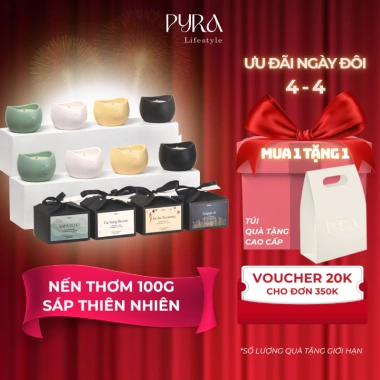 Nến Thơm 100g BST Việt Nam - Sáp Thiên Nhiên An Toàn, Hũ Xi Măng Độc Đáo, Quà Tặng Trang Trí - Pyra Lifestyle
