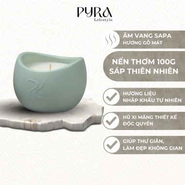 Nến Thơm 100g BST Việt Nam - Sáp Thiên Nhiên An Toàn, Hũ Xi Măng Độc Đáo, Quà Tặng Trang Trí - Pyra Lifestyle