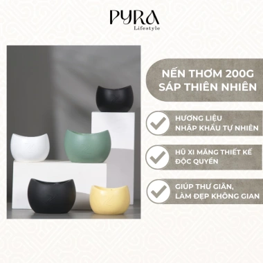 Nến Thơm 200g INNER - Sáp Thiên Nhiên An Toàn, Hũ Xi Măng Độc Đáo, Trang Trí và Tạo Hương Không Gian - Giá 450k