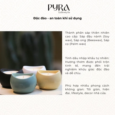 Nến Thơm 200g INNER - Sáp Thiên Nhiên An Toàn, Hũ Xi Măng Độc Đáo, Trang Trí và Tạo Hương Không Gian - Giá 450k
