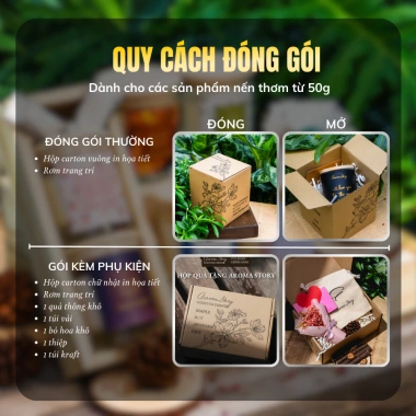 Nến Thơm Cao Cấp Aroma Story - Tự Nhiên, Thư Giãn, Dễ Ngủ, Nhiều Hương, Giảm 20%