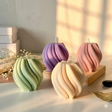 Nến Thơm Hình Xoắn Nhỏ Nhiều Màu - Trang Trí Nhà Cửa, Lễ Tết, Quà Biếu Tặng 35K