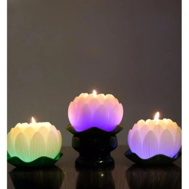 Nến thơm hoa sen lớn đổi màu LED 3 màu Miss Candle FTRAMART EDC436 – Giá ưu đãi 219k