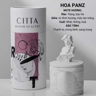 Nến Thơm Hũ Thạch Cao Tượng David CITTA - Phong Cách Nghệ Thuật Vintage, Hương Thơm Lâu Dài, Giá Ưu Đãi 225k 9