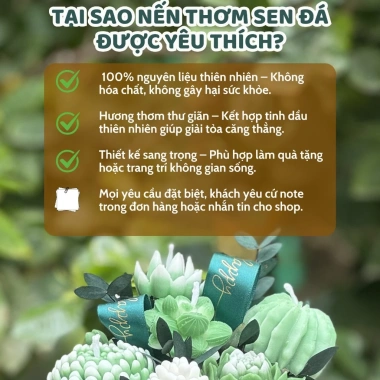Nến Thơm Sen Đá Binihandcrafted - Quà Tặng Sinh Nhật, Đối Tác, Tân Gia, Tinh Dầu Thiên Nhiên, Giá Ưu Đãi 427.500VND