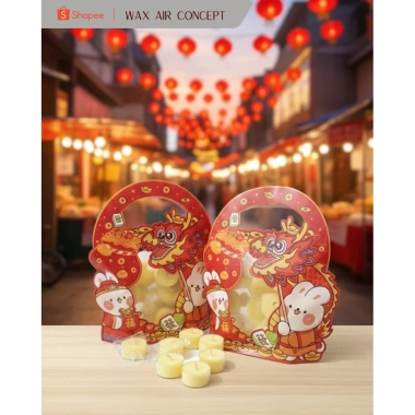 Nến thơm Tealight Sả Chanh WAX AIR CONCEPT 12 viên - Khử mùi, đuổi muỗi, trang trí Tết Rồng Thỏ siêu xinh