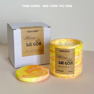 Nến thơm thư giãn hương Trầm Nắng Sài Gòn - Vintage thủ công Trạm Hương, quà tặng 169k 3