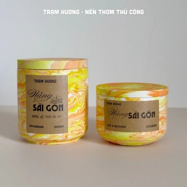 Nến thơm thư giãn hương Trầm Nắng Sài Gòn - Vintage thủ công Trạm Hương, quà tặng 169k 5