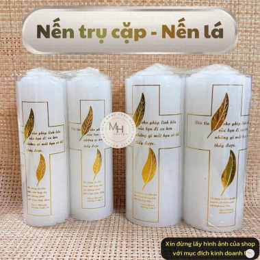 Nến trụ, Nến lá Đèn cầy cặp - Giá ưu đãi 65.000₫, ánh sáng ấm áp Nến trụ, Nến lá Đèn cầy cặp - Giá ưu đãi 65.000₫, ánh sáng ấm áp
