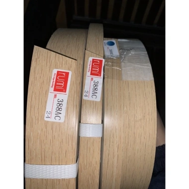 Nẹp chỉ PVC màu gỗ sồi 388 - kích thước 0,4mm/1mm, bản 2cm-4cm, dán viền tủ bền đẹp 2