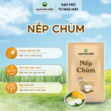 Nếp Chùm Vinh Hiển 1kg - Bao bì mới, dẻo vừa, thơm nhẹ, mềm ngon, chỉ 29.500₫
