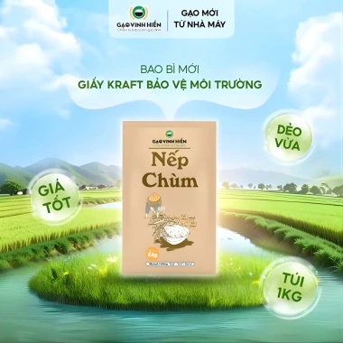 Nếp Chùm Vinh Hiển 1kg - Bao bì mới, dẻo vừa, thơm nhẹ, mềm ngon, chỉ 29.500₫