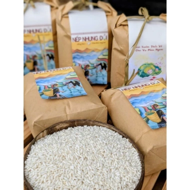 Nếp Nhung Đồi Trắng 1kg - Dẻo mềm, vị ngọt đậm đà, dùng cho xôi chè, bánh chưng, rượu, cốm - Giá 26.000 VND