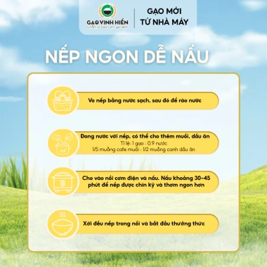 Nếp Sáp Vinh Hiển 1kg - Nếp thơm dẻo dai, mềm ngon, giá chỉ 38.000đ
